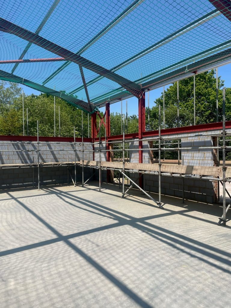 Picture showing the progress of the extension building next to CMR Electrical factory.